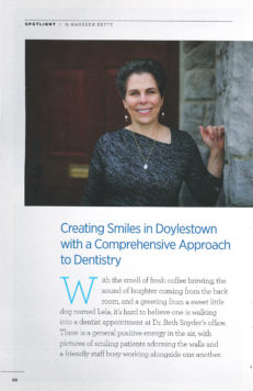 Maureen Keyte authored an article highlighting Dr. Beth Snyder in Doylestown